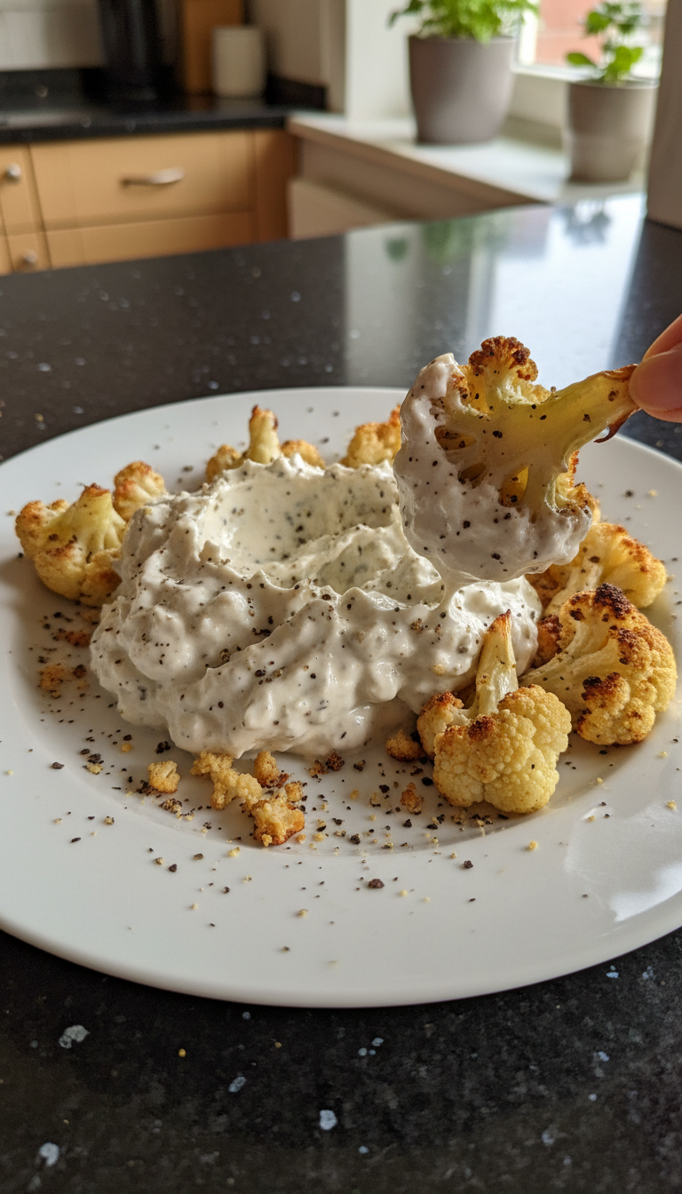 Schwarzer Pfeffer Aioli Blumenkohl