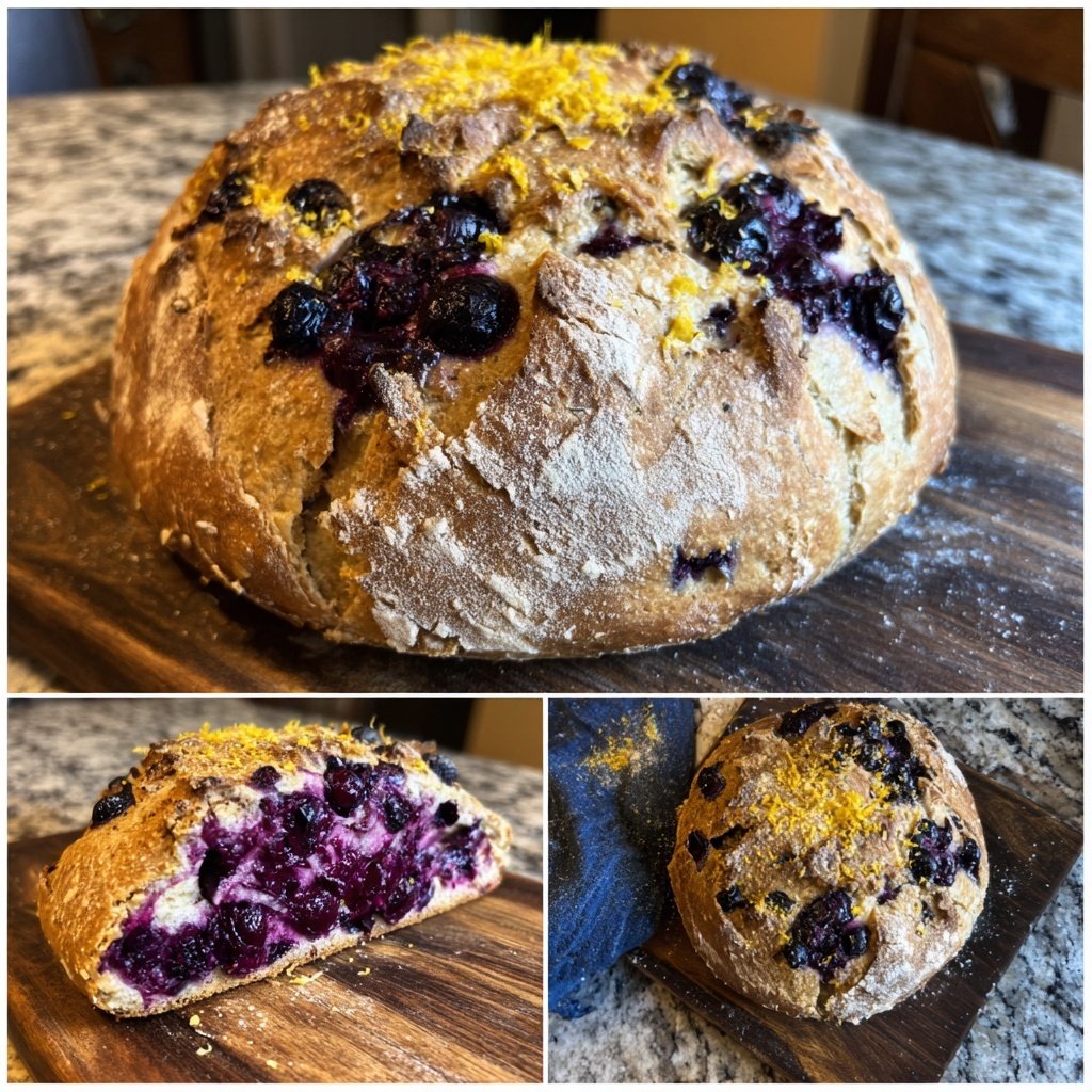 Zitrone Blaubeeren Sauerteig mit Anissamen