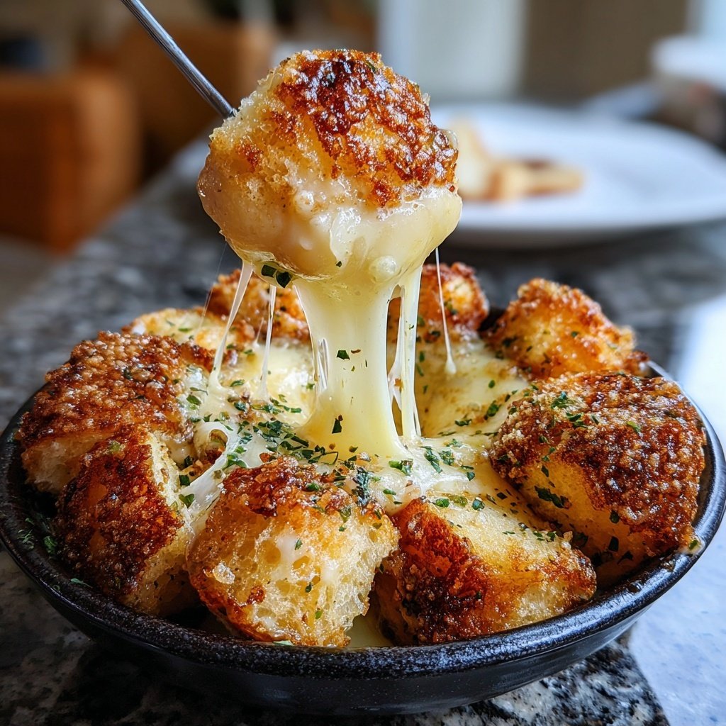 Fondue Beilage geröstete Brotwürfel