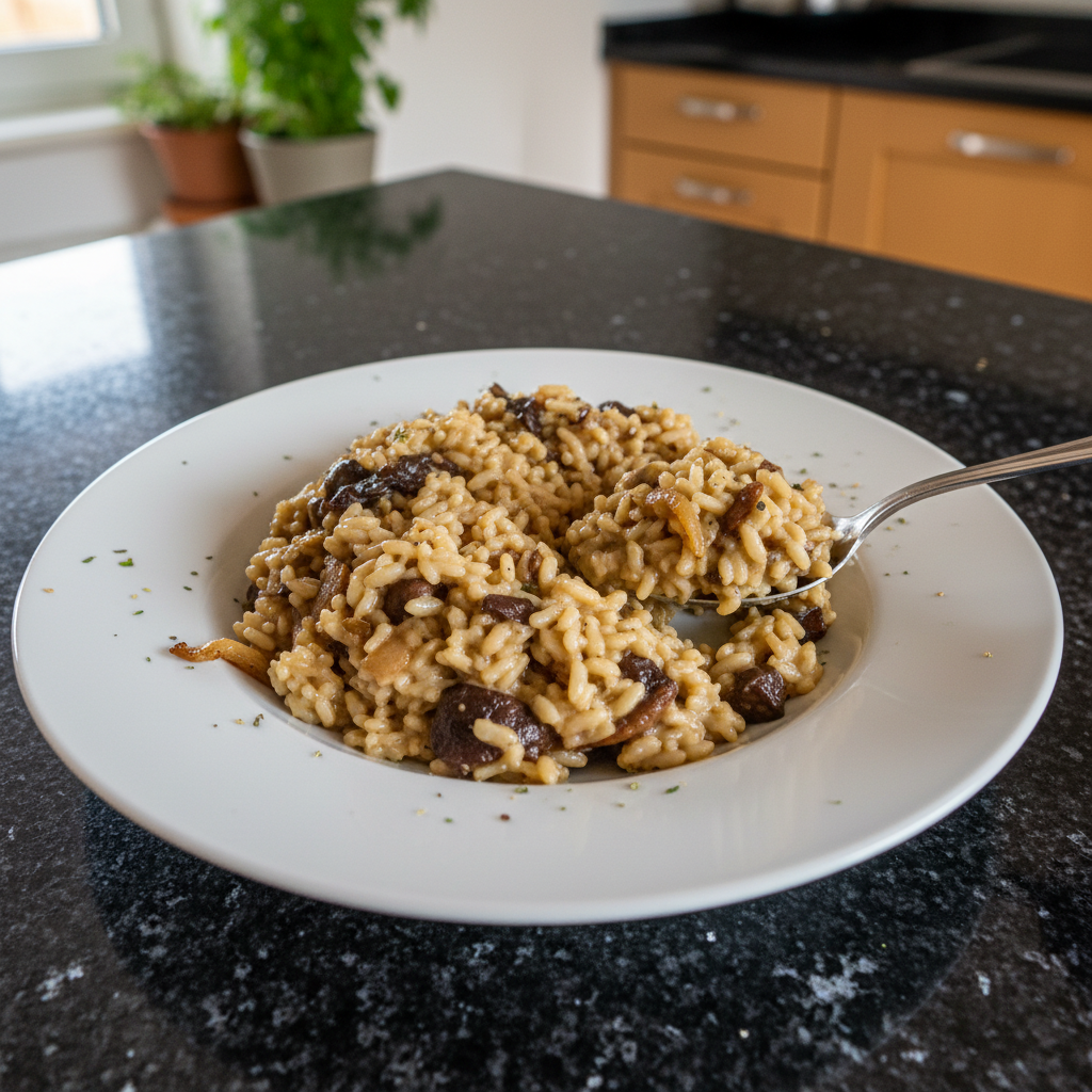 Risotto mit Pilzen und Karamellisierten Zwiebeln