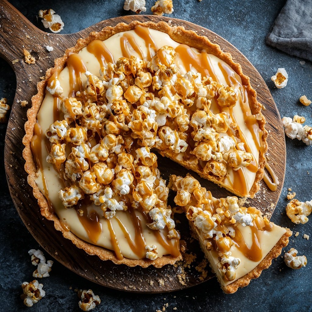 Karamell-Vanille-Tart mit Popcorn
