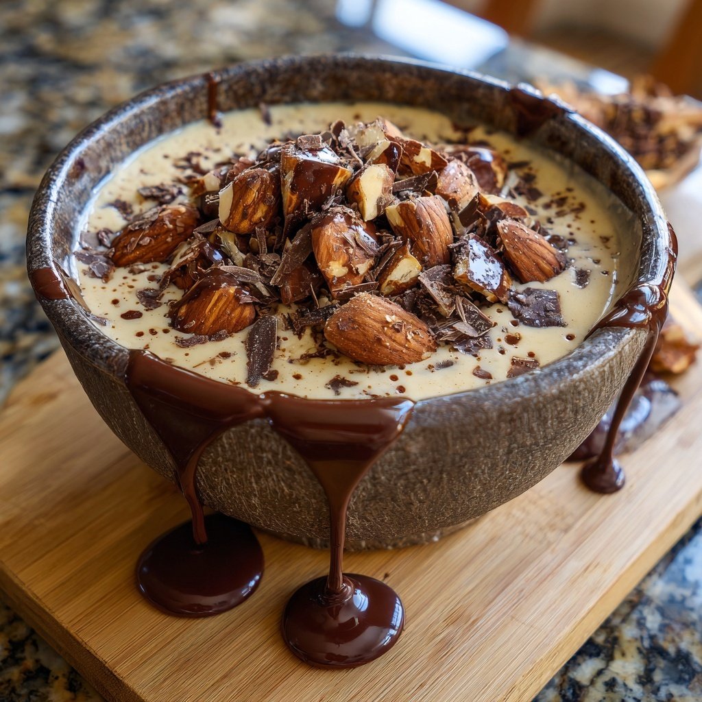 Almond Joy Schokoladen Fondue Genuss