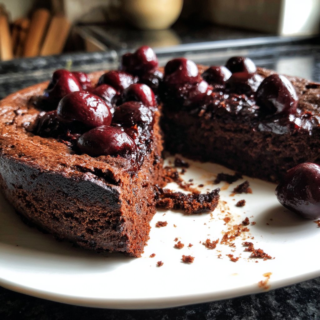 Dunkler Schokoladen Kuchen Balsamico Kirschen