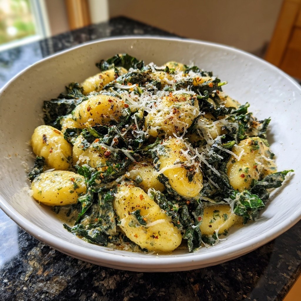 Cremige Grünkohl-Gnocchi-Pfanne