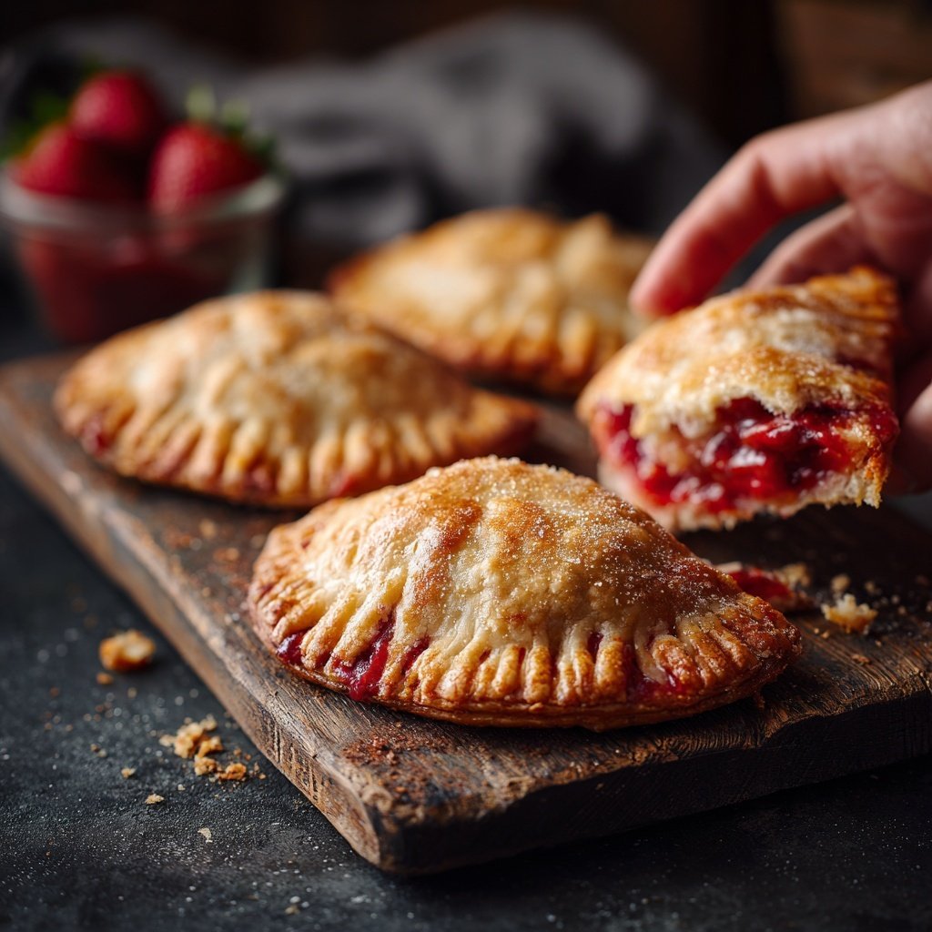 Mini Rhabarber-Erdbeer-Handpasteten