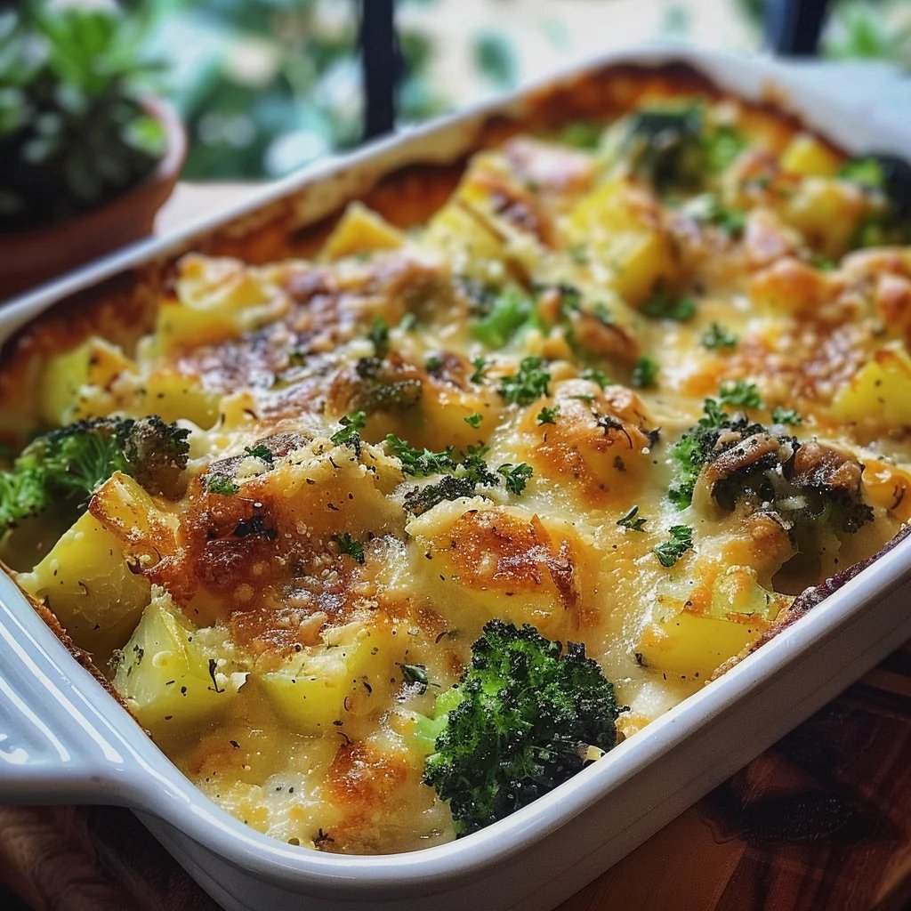 Kartoffel-Brokkoli-Rosenkohl Auflauf
