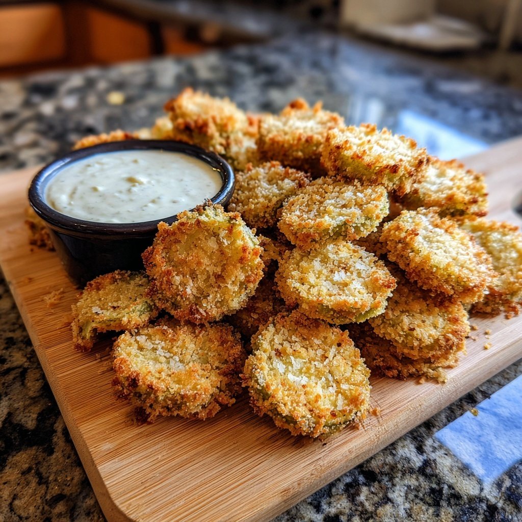 Knusprige Gurkenchips mit Dip