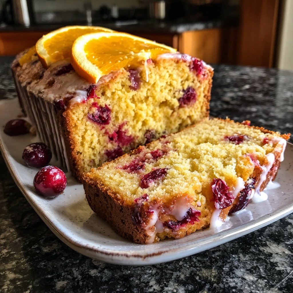 Orangen-Cranberry-Frühstücks-Kuchen