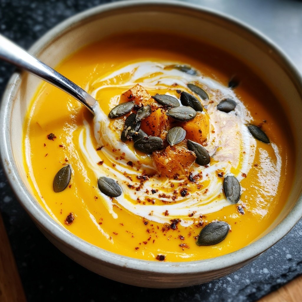 Herzhafte Butternut Kürbis Suppe