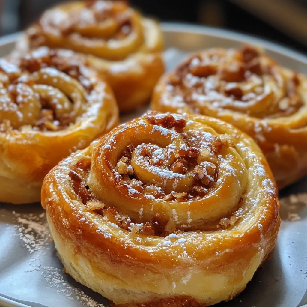 Apfel Zimt Schnecken mit Blätterteig
