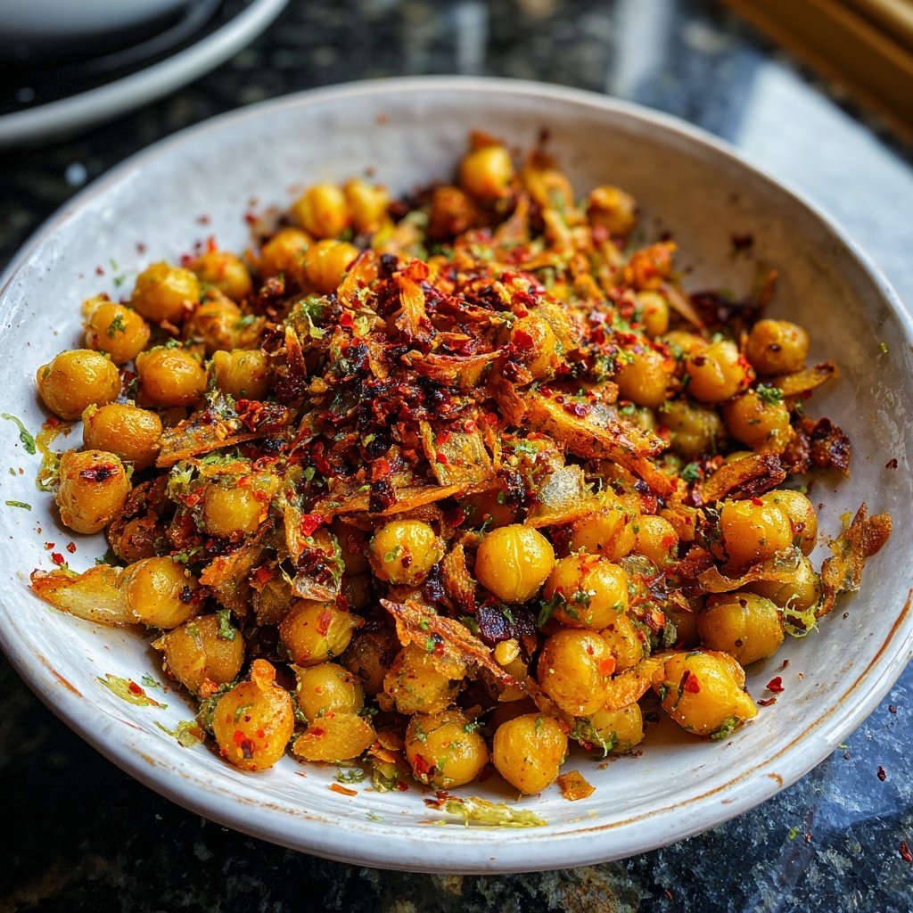 Chili Limetten Geröstete Kichererbsen