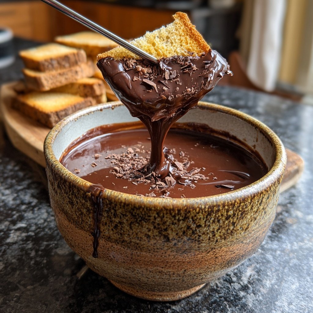 Rosa Schokoladen Fondue Leidenschaft