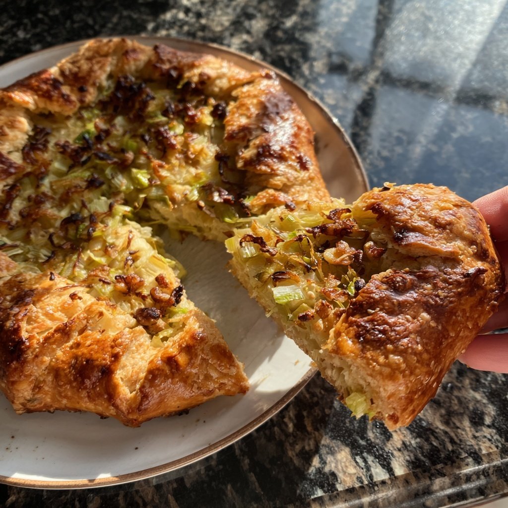 Lauch Galette mit Walnüssen