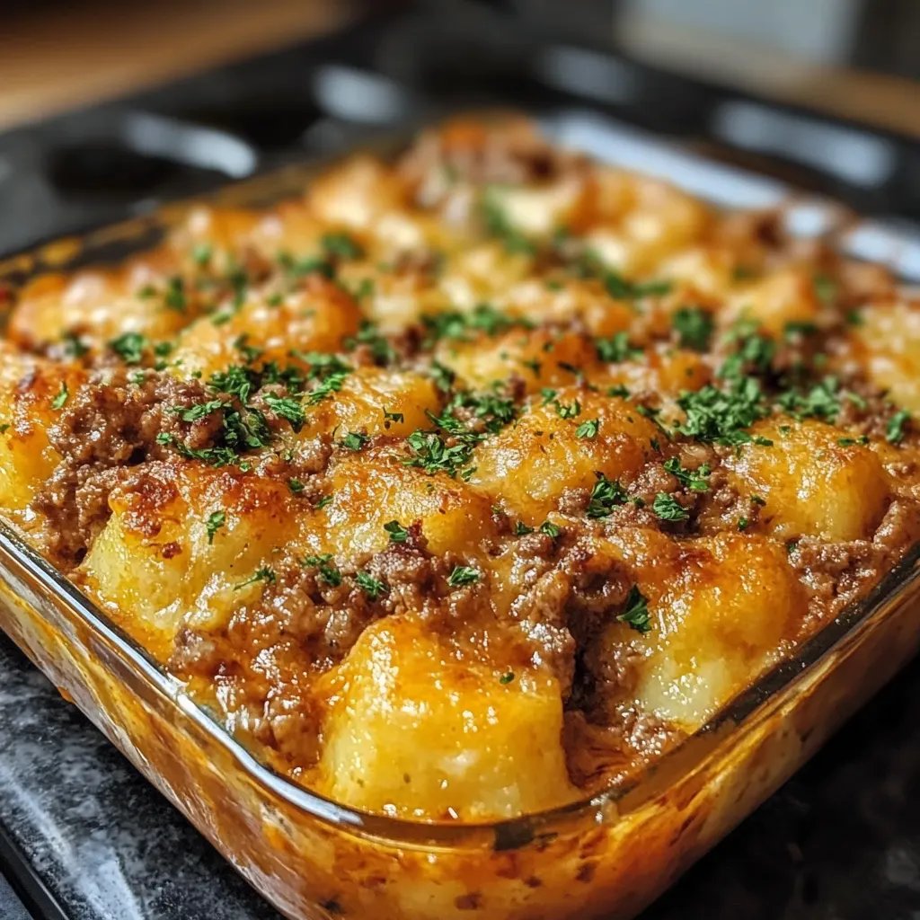 Kroketten Auflauf mit Hackfleisch