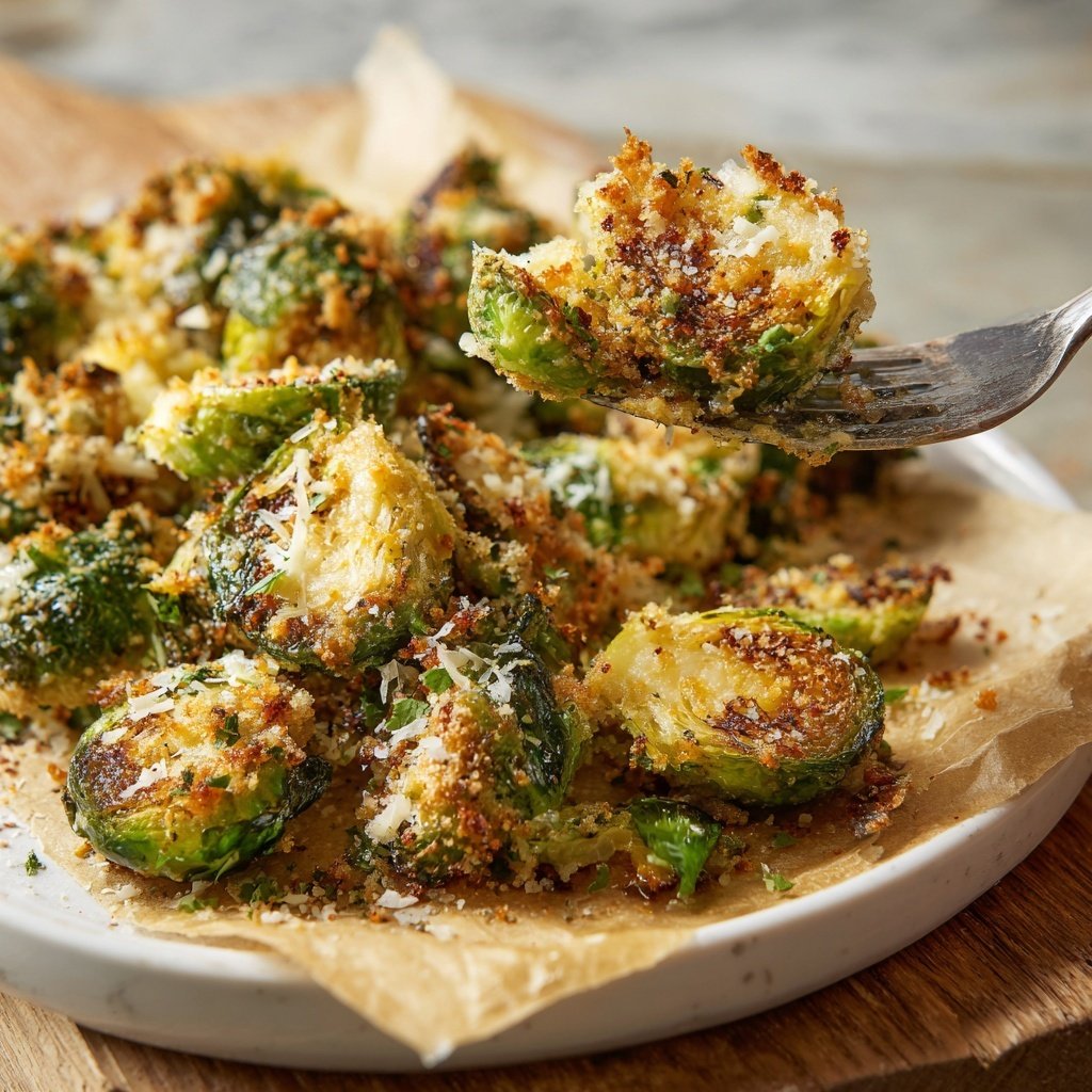 Knoblauch Parmesan Rosenkohl