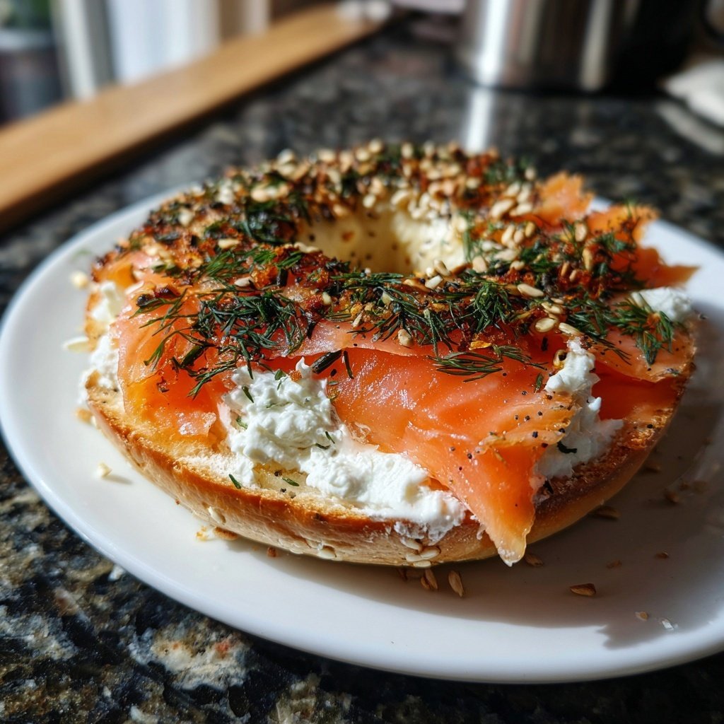 Geräucherter Lachs Bagel