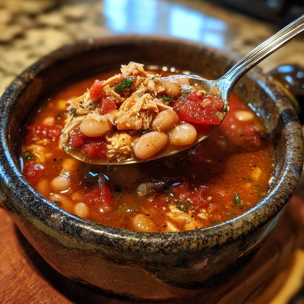 Weißer Truthahn Bohnen Chili