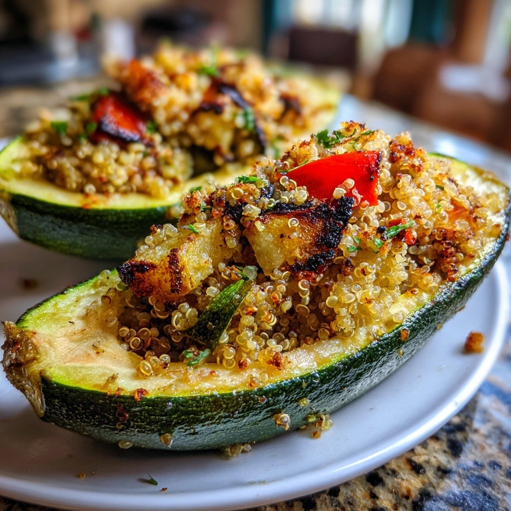 Herzhaft Gefüllte Quinoa Zucchini