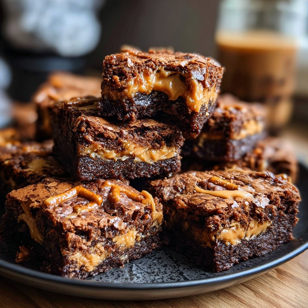 Erdnussbutter Brezel Brownies