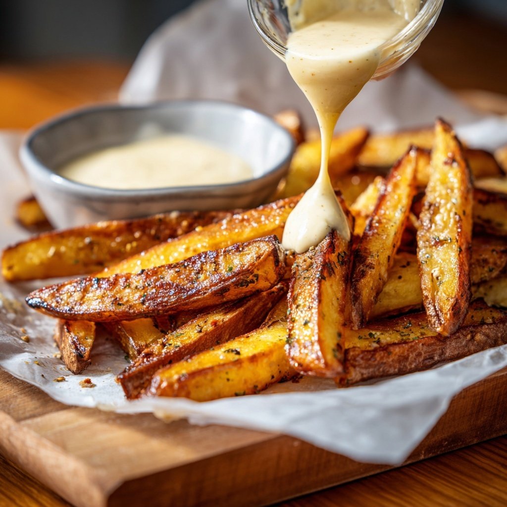 Süßkartoffel Pommes mit Aioli